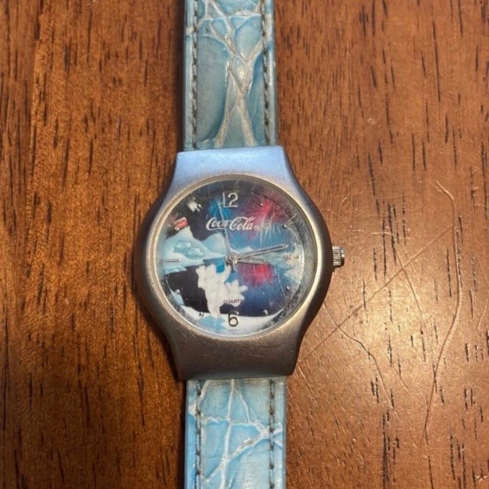 Vintage 2003 Coca Cola Wrist Watch Needs a battery Face has a few scratches